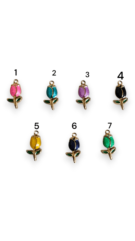 Metal tulip charms
